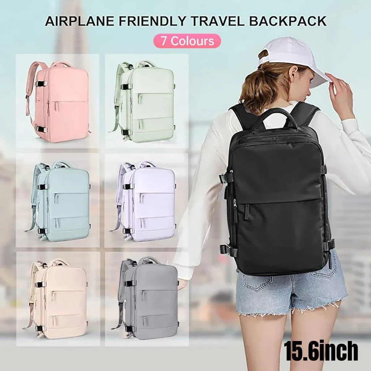 Waterproof Travel Backpack Outdoor Sports Shoulder Bag Hiking Camping Daypack - Grey