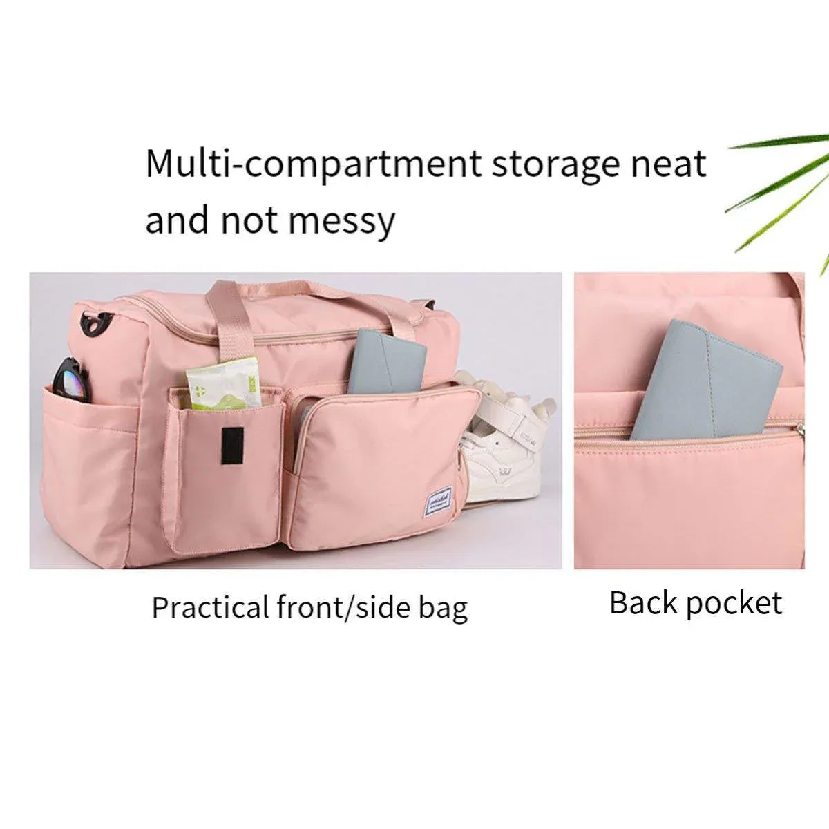 Unisex Waterproof Portable Travel Luggage Carry On Shoulder Hand Duffle Bag - Purple