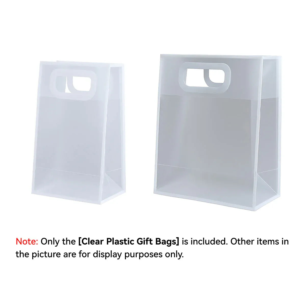 Reusable Frosted Plastic Gift Bags with Handle for Gifts Flowers 20 Pack - 21x11x27cm