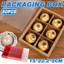 Kraft Paper Mooncake Gift Box 6 Compartment 50pcs Bakery Pastry Packaging Box - Kraft
