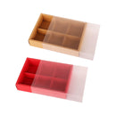 Kraft Paper Mooncake Gift Box 6 Compartment 50pcs Bakery Pastry Packaging Box - Red
