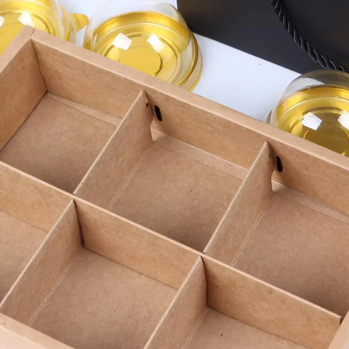 Kraft Paper Mooncake Gift Box 6 Compartment 50pcs Bakery Pastry Packaging Box - Red