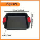 2 PCS Baking Tray with Silicone Handle Non-Stick Roasting Pan Safe Easy Clean