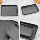 3pcs Rectangular Baking Pan Set Nonstick Oven Bakeware Mould for Home Cooking