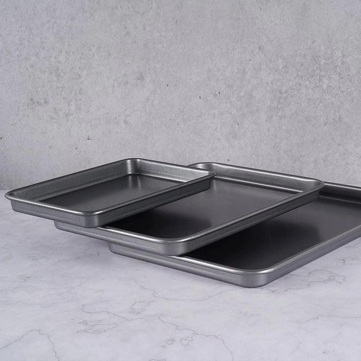3pcs Rectangular Baking Pan Set Nonstick Oven Bakeware Mould for Home Cooking