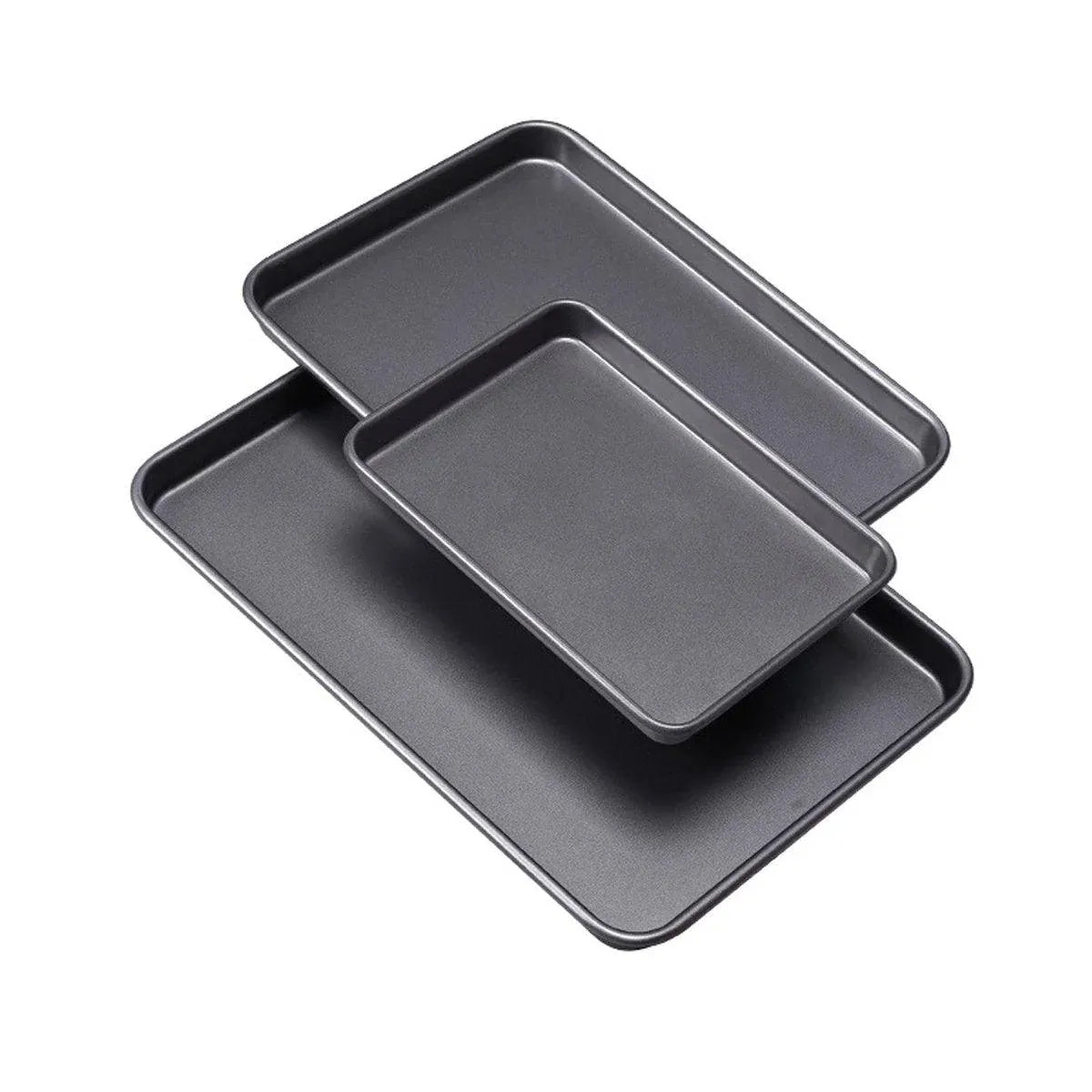 3pcs Rectangular Baking Pan Set Nonstick Oven Bakeware Mould for Home Cooking