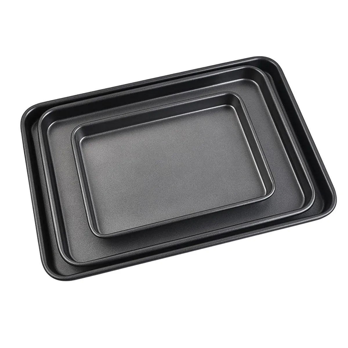 3pcs Rectangular Baking Pan Set Nonstick Oven Bakeware Mould for Home Cooking