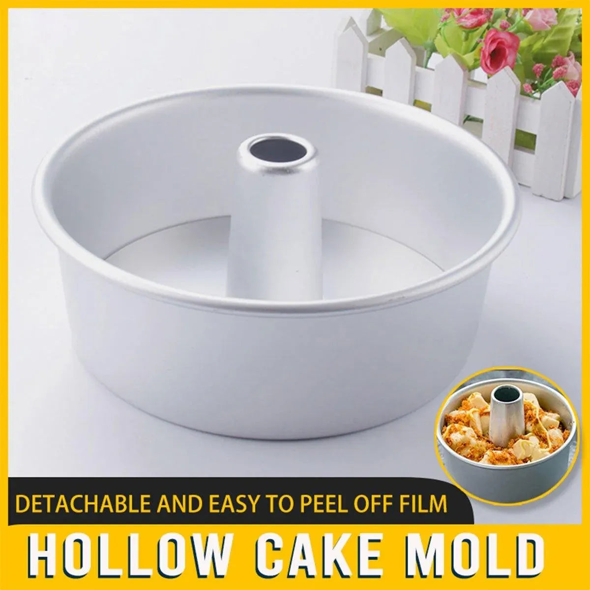 8 Inch Hollow Cake Mould Baking Tool Nonstick Round Mould for Baking Pastry