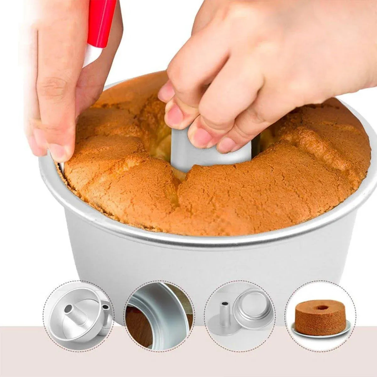 8 Inch Hollow Cake Mould Baking Tool Nonstick Round Mould for Baking Pastry