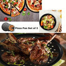 3pcs Pizza Pan Non-Stick Crisper Tray Oven Baking Bakeware With Holes 24-28CM