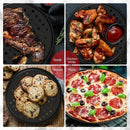 3pcs Pizza Pan Non-Stick Crisper Tray Oven Baking Bakeware With Holes 24-28CM