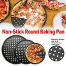 3pcs Pizza Pan Non-Stick Crisper Tray Oven Baking Bakeware With Holes 24-28CM