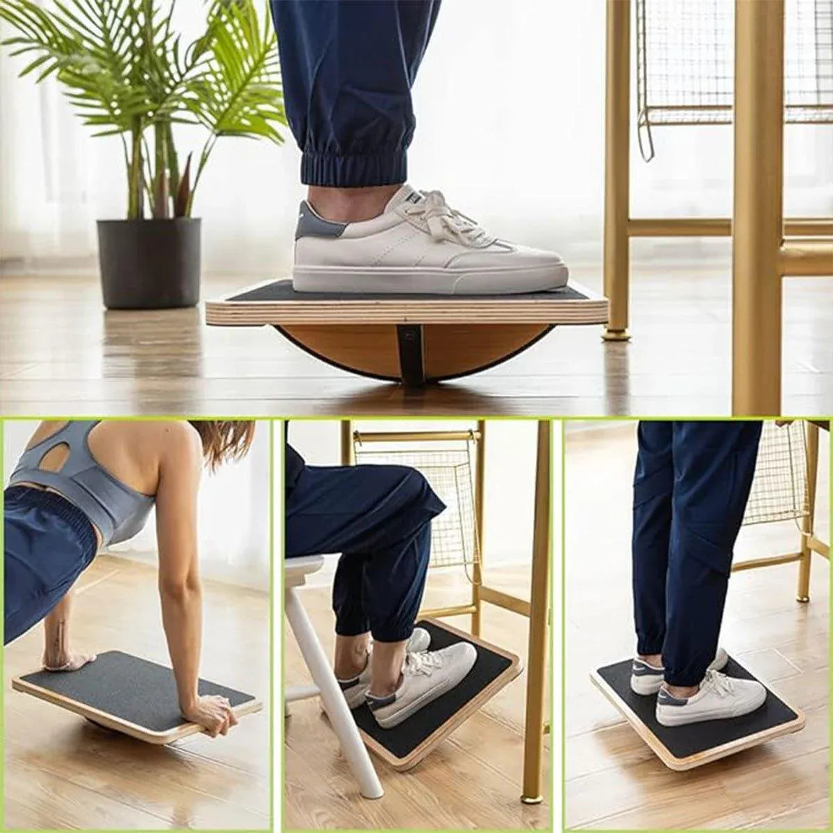 Balance Board Wooden Fitness Wobble Yoga Board Pilate Fitness Train