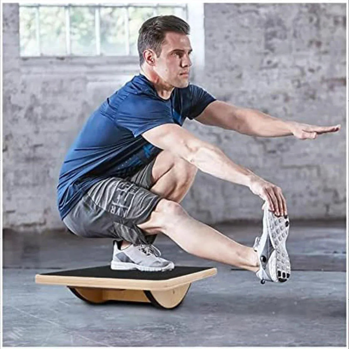 Balance Board Wooden Fitness Wobble Yoga Board Pilate Fitness Train