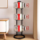 3/4Tier Basketball Stand Ball Organizer Storage Rack Basketball Equipment Holder - Black-3 Layers