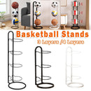 3/4Tier Basketball Stand Ball Organizer Storage Rack Basketball Equipment Holder - Black-3 Layers