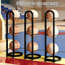 3/4Tier Basketball Stand Ball Organizer Storage Rack Basketball Equipment Holder - Black-4 Layers