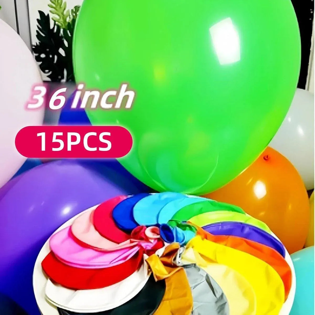 15PCS 36 Inch Large Round Balloons Party Decor KTV Bar Atmosphere Latex Balloons