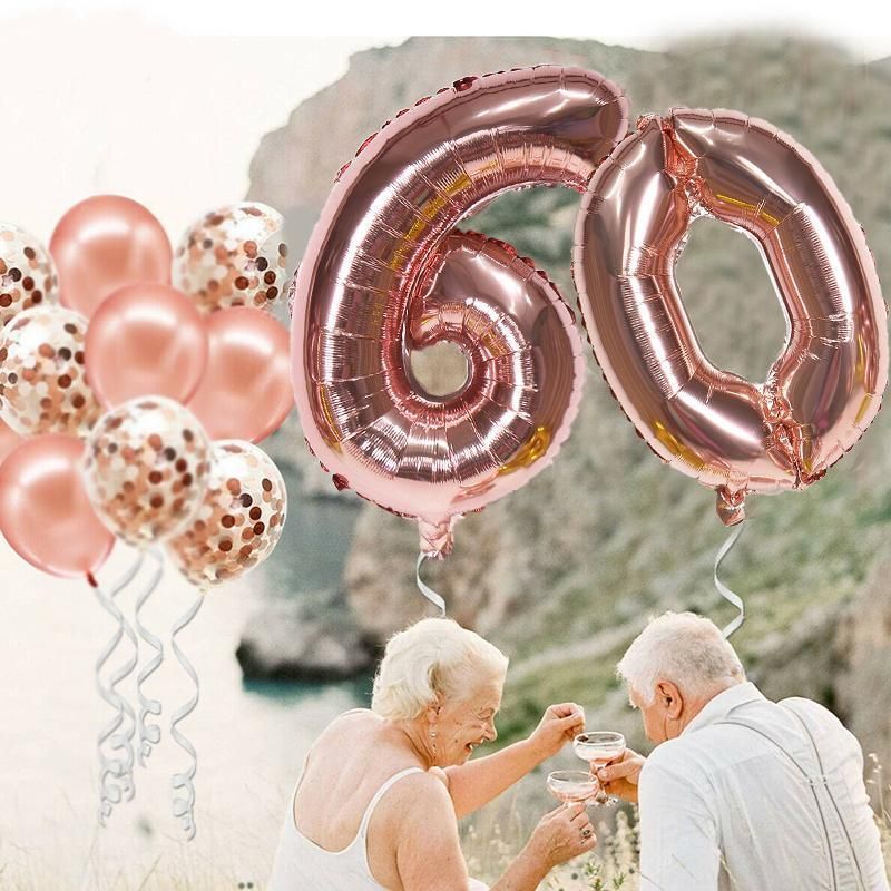 Rose Gold 32 Inch Foil Number Balloon 81cm Birthday Party Wedding Decoration - Rose Gold 7