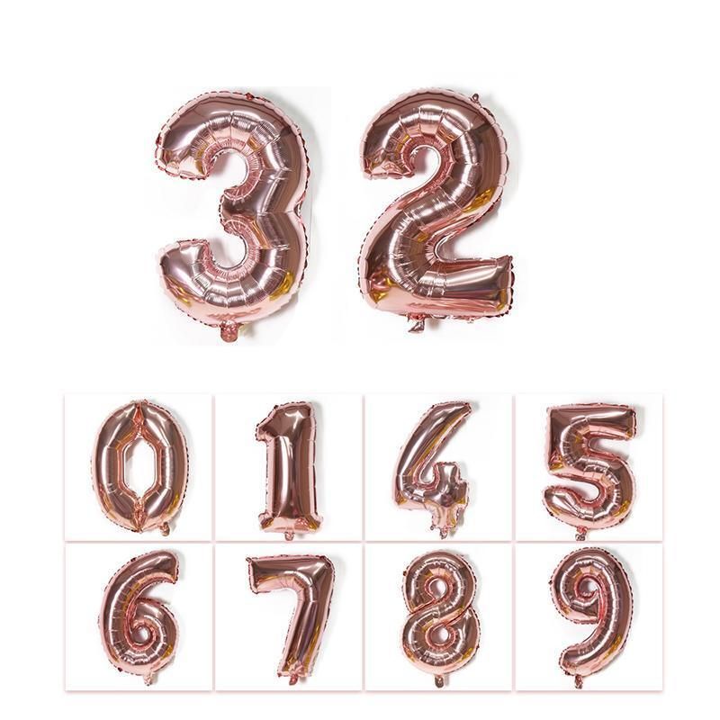 Rose Gold 32 Inch Foil Number Balloon 81cm Birthday Party Wedding Decoration - Rose Gold 8