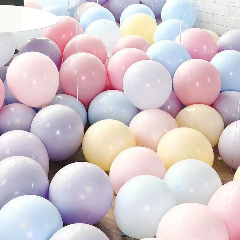 25cm Pastel Latex Balloons for Party Decoration Macaron Colour Helium Air Fill 10/100PCS - Light Purple 100PCS