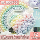 25cm Pastel Latex Balloons for Party Decoration Macaron Colour Helium Air Fill 10/100PCS - Orange 10PCS