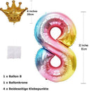 32 Inch Crown Number Foil Balloons Rainbow Iridescent Party Decoration - Crown 3