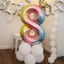 32 Inch Crown Number Foil Balloons Rainbow Iridescent Party Decoration - Crown 3