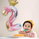 32 Inch Crown Number Foil Balloons Rainbow Iridescent Party Decoration - Crown 5