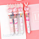1/20Pcs Cute Cartoon Push Click 10 Colour Ballpoint Pen Set Office School Supply - 20PCS