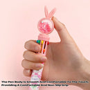 1/20Pcs Cute Cartoon Push Click 10 Colour Ballpoint Pen Set Office School Supply - 20PCS