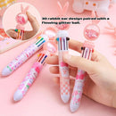 1/20Pcs Cute Cartoon Push Click 10 Colour Ballpoint Pen Set Office School Supply - 20PCS