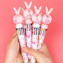 1/20Pcs Cute Cartoon Push Click 10 Colour Ballpoint Pen Set Office School Supply - 20PCS