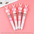 1/20Pcs Cute Cartoon Push Click 10 Colour Ballpoint Pen Set Office School Supply - 20PCS