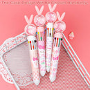 1/20Pcs Cute Cartoon Push Click 10 Colour Ballpoint Pen Set Office School Supply - 20PCS