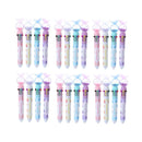 Butterfly 10 Colour Press Ballpoint Pen Sequin Dome Stationery 0.7mm - 24PCS