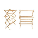 Bamboo Clothes Drying Rack Folding Floor Stand Indoor Vertical Laundry Hanger