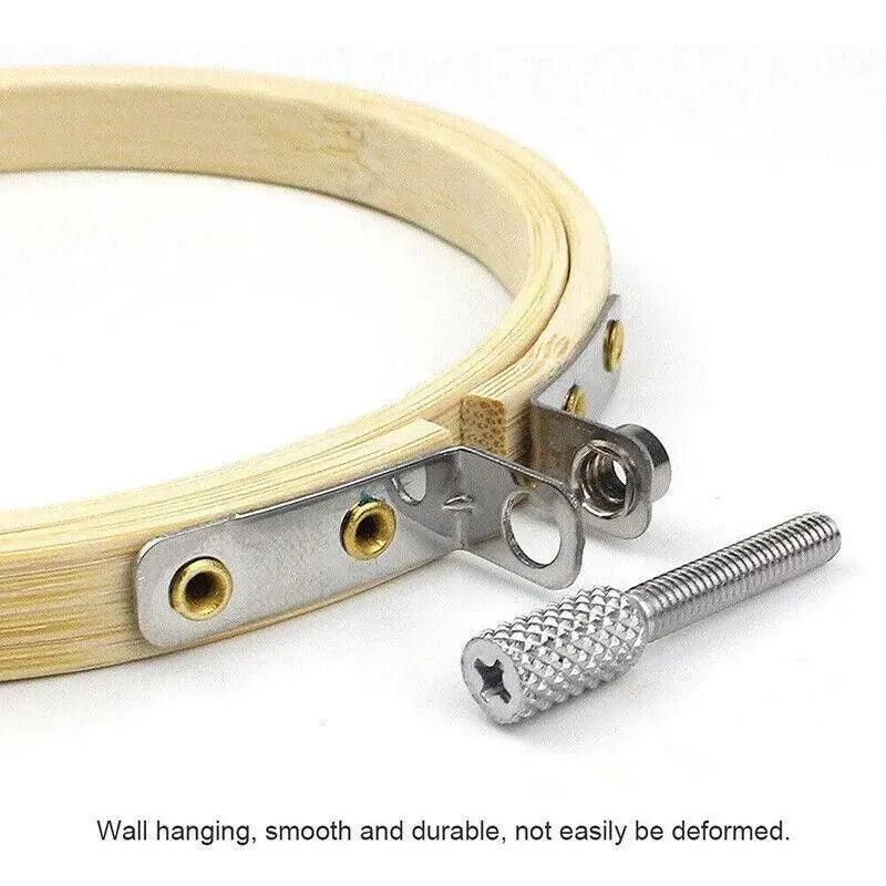 10PCS Bamboo Embroidery Hoops for Sewing Cross-Stitch & Wedding Crafts - 10CM