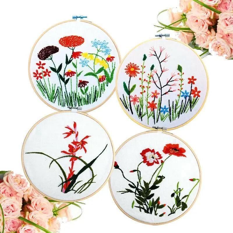 10PCS Bamboo Embroidery Hoops for Sewing Cross-Stitch & Wedding Crafts - 10CM