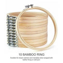 10PCS Bamboo Embroidery Hoops for Sewing Cross-Stitch & Wedding Crafts - 10CM
