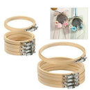 10PCS Bamboo Embroidery Hoops for Sewing Cross-Stitch & Wedding Crafts - 23CM