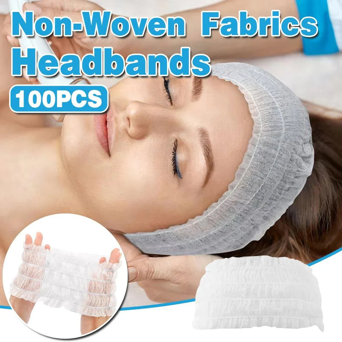 100 Beauty Salon Care Non-woven Hair Band White Edge Band Disposable Hair Net