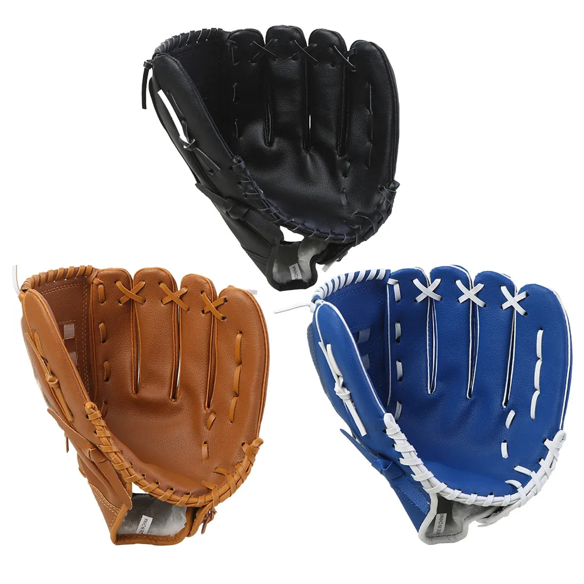 Baseball Glove Thickened Softball Glove Pitcher Mitt Sports Training Outdoor - Brown - 11.5in