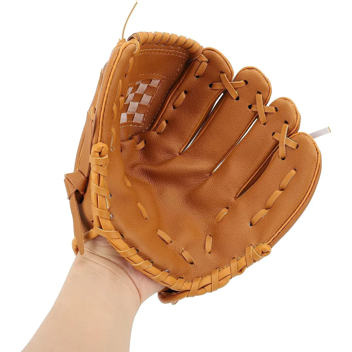 Baseball Glove Thickened Softball Glove Pitcher Mitt Sports Training Outdoor - Brown - 11.5in