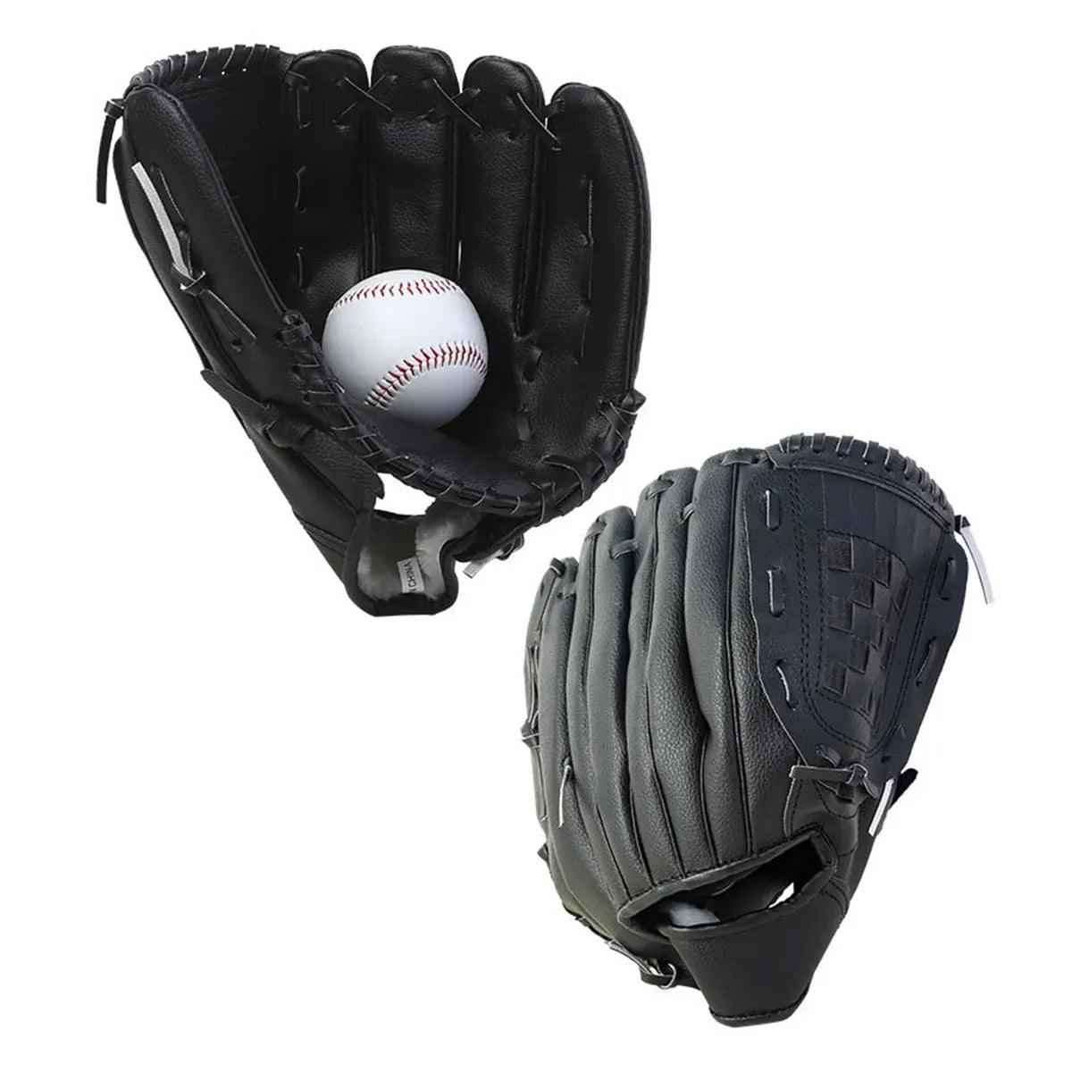 Baseball Glove Thickened Softball Glove Pitcher Mitt Sports Training Outdoor - Brown - 11.5in