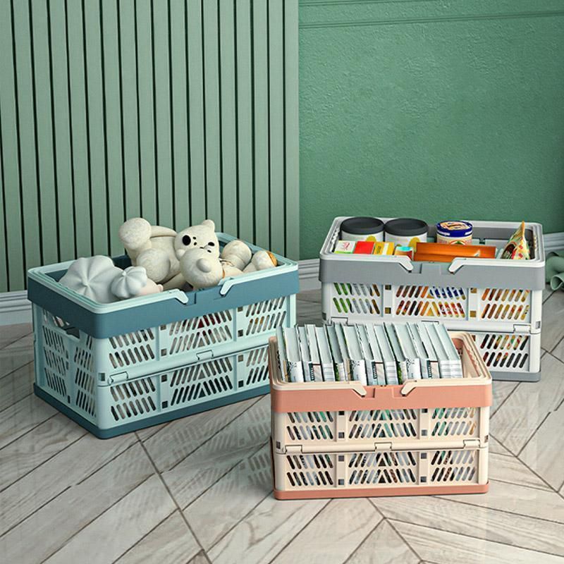 Foldable Portable Picnic Basket Lightweight Storage Basket for Outdoor Use - Grey
