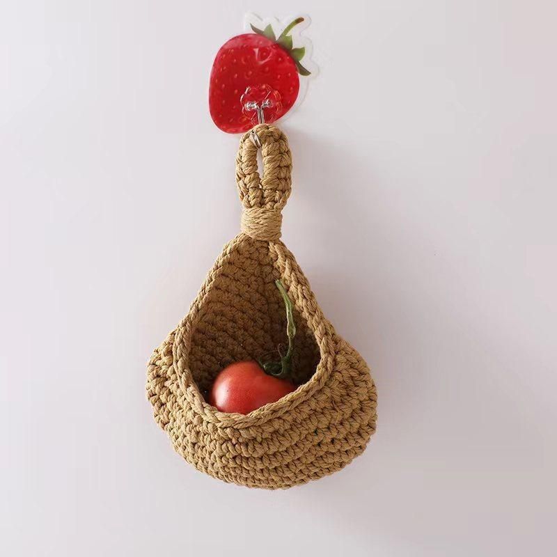 Hanging Wall Organizer Vegetable Fruit Basket Kitchen Storage Pouch Bag Diy 6Size - M