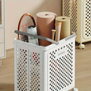 Folding Laundry Basket with Wheel Large Capacity Removable Dirty Clothes Storage - Beige-M