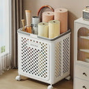 Folding Laundry Basket with Wheel Large Capacity Removable Dirty Clothes Storage - White-M