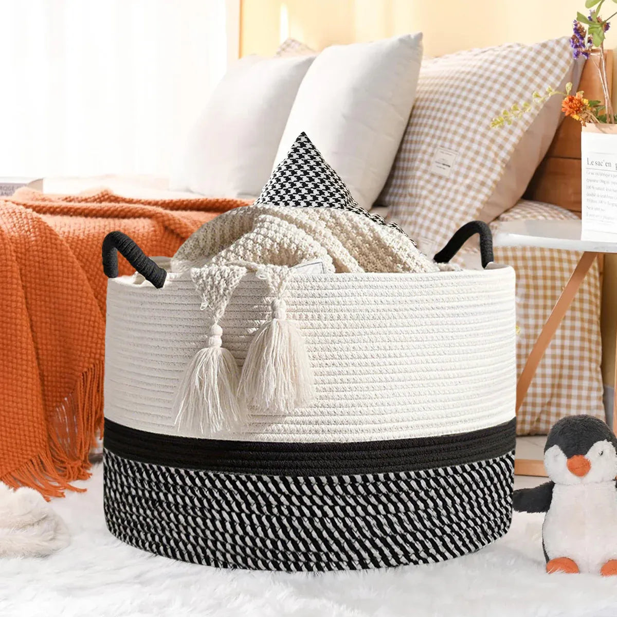 Foldable Large Laundry Hamper Dirty Clothes Basket Space Saving Durable For Home - Yellow